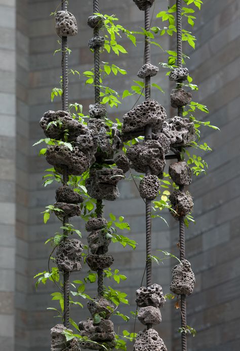 Rock Melt 2015 was commissioned by the National Gallery of Victoria International and is a sculptural installation consisting of six columns comprised mostly of concrete, steel and steel slag. The columns respond to the architecture of the space they inha… Australian Plants, Garden Sculptures, Deco Nature, Australian Native Plants, Moss Garden, Outdoor Room, Concrete Projects, Concrete Art, Deco Floral