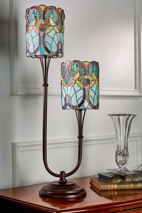 Stained Glass Lamp Shades Diy, Elven Decor, Art Nouveau Lamp, Art Nouveau Home, Stained Glass Table, Art Nouveau Lamps, Stained Glass Lamp Shades, Traditional Table Lamps, Tiffany Studios