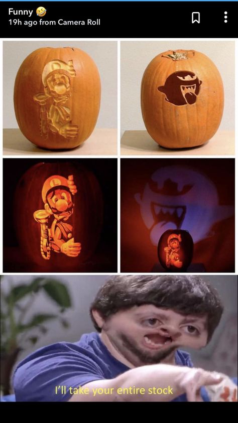 Halloween Pumpkin Carving, Pumpkin Carving Ideas, Pumpkin Carvings, Super Mario Art, Mario Art, Pumpkin Art, Carving Ideas, Mario And Luigi, Dessin Adorable