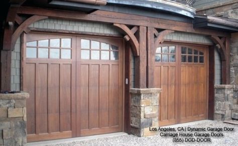 Classic & Traditional Custom Wood Carriage House Style Garage Doors traditional garage and shed Craftsman Style Garage Doors, Craftsman Garage, Wooden Garage Doors, Wood Garage, Craftsman Decor, Door Options, Craftsman Bungalow, Craftsman Exterior, Garage Door Design