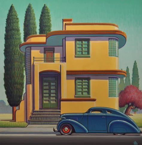 Decco13x13 | Robert LaDuke | Flickr Art Deco Houses, Art Deco Paintings, Streamline Moderne, Art Deco Illustration, Deco Poster, Art Deco Buildings, Art Deco Posters, Art Deco Home, Art Deco Architecture