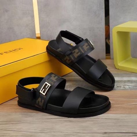 Male Sandals, Mens Sandals Fashion, Men Sandals, High Ankle Boots, Fashion Slippers, Black Luxury, Fashion Comfortable, Casual Slippers, Designer Sandals