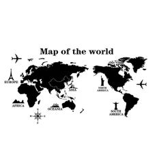 Map Quotes, World Map Sticker, World Map Wall Decal, Map Wall Decal, Stick Wall Art, World Map Decor, Map Murals, Room Decals, Removable Wall Stickers