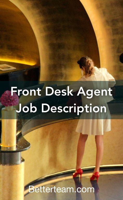 Learn about the key requirements, duties, responsibilities, and skills that should be in a Front Desk Agent Job Description. Front Desk Agent, Receptionist Jobs, Verbal Communication Skills, Job Description Template, Desk Job, Daily Checklist, Job Board, Team Player, Job Title