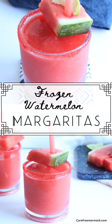 Recipes With Watermelon, Watermelon Margarita Recipe, Watermelon Drinks, Margarita Mix Recipe, Frozen Watermelon Margarita, Watermelon Margaritas, Easy Cocktail Recipe, Watermelon Cocktail, Watermelon Drink