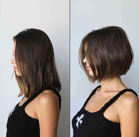 How To Wear A Bob Up, Short Bob Hairdos, Textured Bob Straight Hair, Boyfriend Bob Haircut, Bob Cut For Women, Thick Hair Bob, Short Long Bob, Bob Cuts For Women, Postpartum Hair