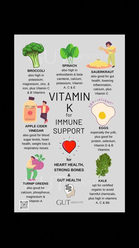 #HowToKeepAHealthyNutrition Vitamins For Heart Health, Strong Heart, Resep Diet, Brown Spots Removal, Strong Bones, Vitamin K, Immune Support, Healthy Gut, Heart Health