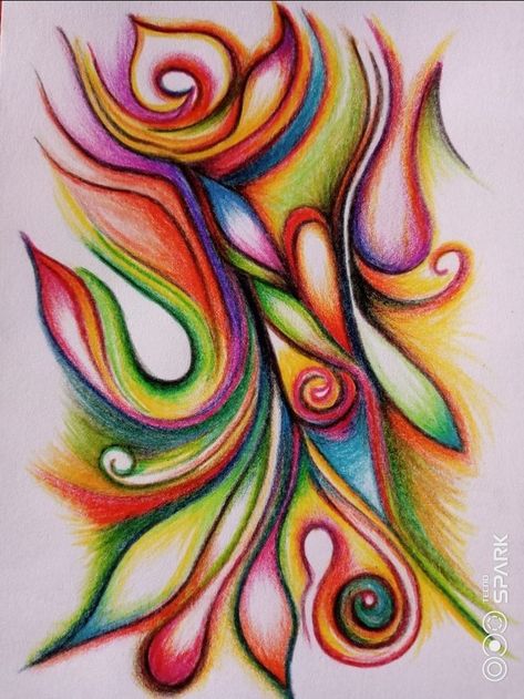 Spiritual Pencil Drawing, Abstract Art Colored Pencil, Rainbow Pencil Drawing, Pretty Woman Aesthetic, Printable Art Templates, Pencil Colour Drawing, Spiritual Art Painting, Drawing Feelings, Drawing Borders