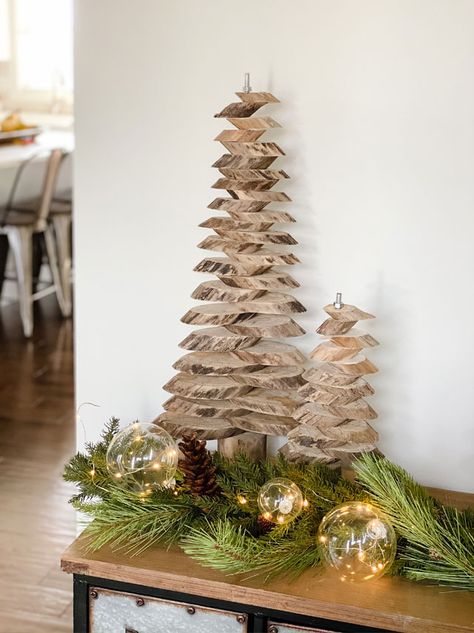 Wood Christmas Trees Diy, Christmas Diy Wood, Wood Trees, Diy Playhouse, Home Wood, Natural Element, Wood Christmas Tree, Backyard Playground, Christmas Wood Crafts