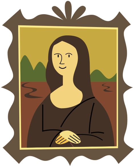 Mona Lisa Painting Easy, Mona Lisa Drawing Easy, Monalisa Cartoon, Mona Lisa Cartoon, Mona Lisa Illustration, Lisa Cartoon, Mona Lisa Drawing, La Mona Lisa, Stylized Art