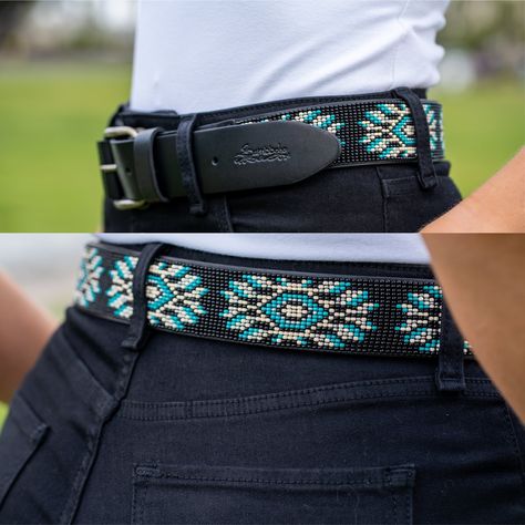 Beaded Belt Buckle, Beaded Belts Patterns, Embroidery Belt, Native Beading, Native Beading Patterns, Southern Outfits, Handmade Leather Belt, Beaded Hat, Horse Accessories