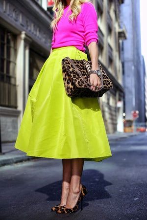 Lady Lady, Salwar Kamiz, Moda Chic, Yellow Skirt, Nice Clothes, Color Mix, Night Ideas, Green Skirt, Looks Style