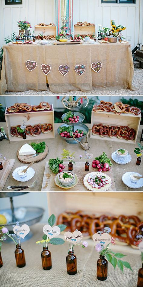 Biergarten Wedding, Oktoberfest Wedding, German Wedding Traditions, German Traditions, Bavarian Wedding, German Decor, Summer Wedding Ideas, German Wedding, Picnic Dinner