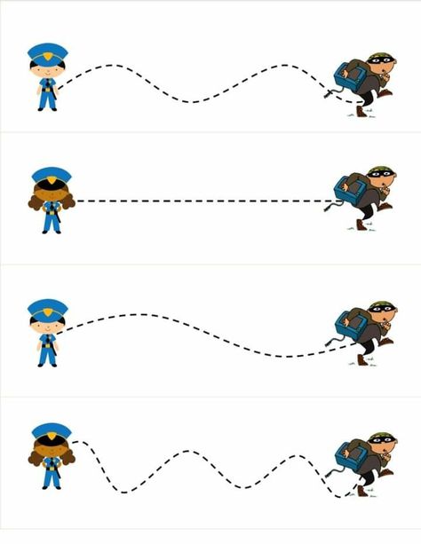 Pre Writing Worksheets, Police Officer Crafts, Community Helper Lesson, Preschool Alphabet Printables, Community Helpers Preschool Activities, Funny Crafts, Police Activities, Community Helpers Theme, Community Helpers Preschool