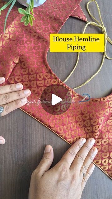 Piping Blouse Designs, Piping Blouse, Sewing Fashion, Blouse Measurement, Blouse Neck, Blouse Neck Designs, Sewing Class, Blouse Diy, Online Course