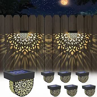 Patio Lamps Ideas, Decorative Solar Garden Lights, Patio Lamp, Fence Lights, Covered Patio Design, Solar Fence Lights, Step Lights, Solar Deck Lights, Home Lighting Design