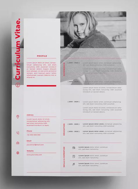 Resume Design Templates AI, EPS - Design in 300 DPI resolution - A4 paper size. Download Cv Website, Cv Design Professional, Layout Portfolio, A4 Paper Size, Cv Original, Cv Inspiration, Graphic Design Cv, Cv Design Template, Basic Resume