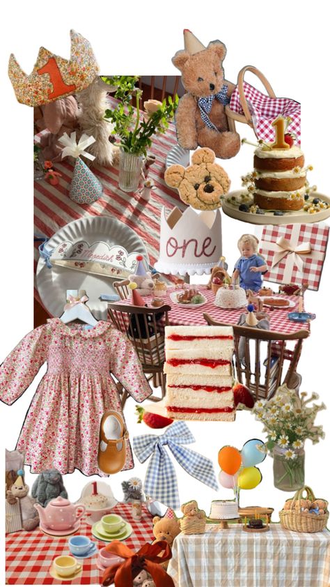 Picnic First Birthday, Teddy Bear Picnic Birthday Party, Picnic Birthday Party, Princess Theme Birthday, Bear Picnic, Birthday Traditions, Picnic Birthday, Kids Birthday Themes, First Birthday Themes