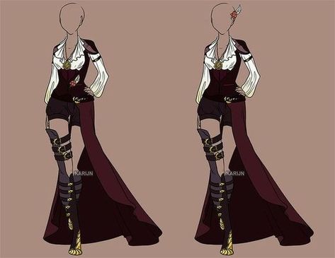 Clothing Design Sketches, Rock Outfit, Drawing Anime Clothes, Hero Costumes, Dress Drawing, Anime Dress, Jack Sparrow, Fashion Design Drawings, Fantasy Dress