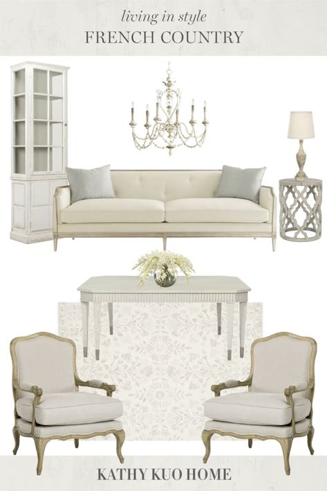 A french style living room design featuring a beige sofa and European inspired accents. French Country Decorating Ideas, French Country Interior Style, French Style Living Room, French Country Interior, French Style Decor, French Country Interiors, Country Decorating Ideas, French Style Interior, French Living Rooms