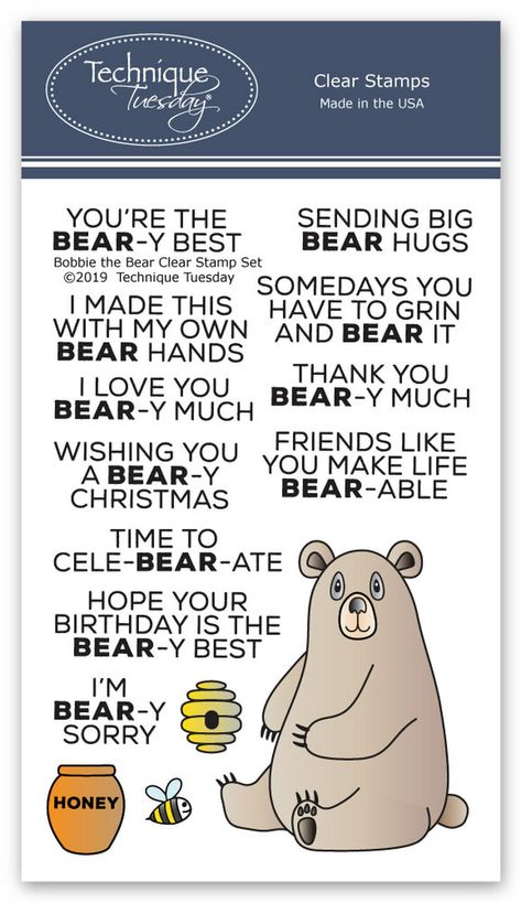 Bear Sayings, Bear Quote, Birthday Card Sayings, Card Messages, Stamp Ideas, Technique Tuesday, Bear Card, Panda Bears, Card Sayings