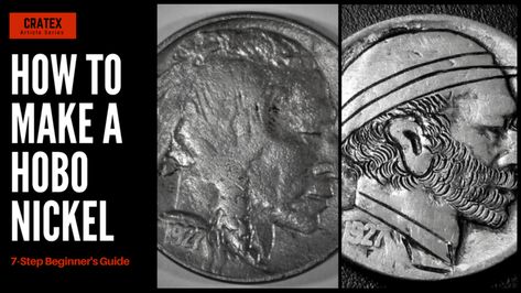 How to Create a Hobo Nickel - CRATEX 7-Step Guide Cheap Everyday Hobo Bag With Silver-tone Hardware, Cheap Hobo Bag With Silver-tone Hardware, Versatile Hobo Shoulder Bag With Silver-tone Hardware, Hobo Nickel Coin, Antique Nickel-free Silver Coin Necklace, Hobo Nickel, Coin Art, Relief Sculpture, Art Tools