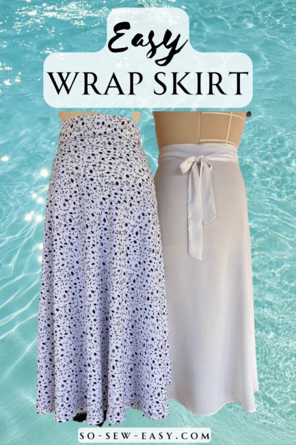 Easy Adjustable Wrap Skirt Pattern - Full Tutorial | So Sew Easy Wrap Skirt Patterns Sewing, Diy Wrap Skirt Pattern, Wrap Skirt Pattern Free, Skirt Patterns Sewing Free, Easy Skirts To Sew, Wrap Around Skirt Pattern, Easy Wrap Skirt, Skirt Sewing Pattern Free, Diy Wrap Skirt