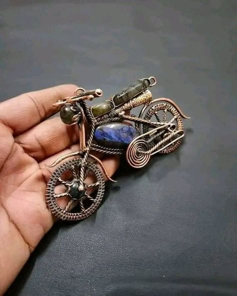 Wire Wrapped Marbles, Wire Wrap Jewelry Designs, Copper Wire Jewelry, Copper Jewelry Handmade, Wire Jewelry Designs, Diy Wire Jewelry, Vintage Bike, Wire Work Jewelry, Handmade Wire Wrapped