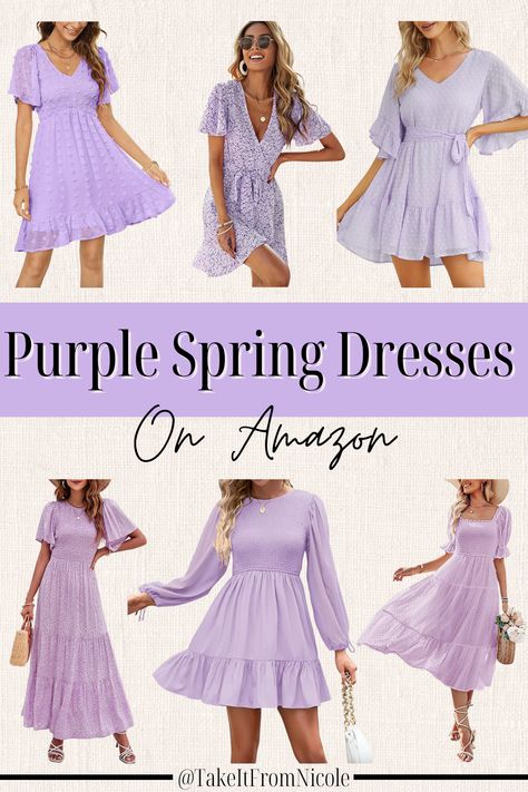 Cute spring dresses from Amazon. Casual spring dresses. Spring dress outfits. Purple Easter Dresses. Purple Easter Outfit Family, Lavender Spring Dress, Easter Dress For Women 2024, Easter Dress 2024, Dress Outfits Purple, Lavender Dress Casual, Purple Spring Dress, Purple Easter Dress, Purple Dress Outfits