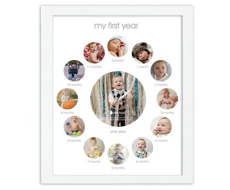 Photo Frame Crafts, Baby Photo Frames, Baby Milestone Photos, Neutral Baby Gifts, Gender Neutral Baby Gifts, Baby Boy Nursery Decor, First Year Photos, My First Year, Baby Frame