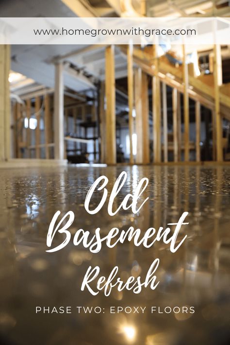 Basement Flooring Ideas Cheap Epoxy, Cheapest Basement Flooring, Wet Basement Remodel, Sealing Basement Floor, Epoxy Basement Floor, Cheap Laundry Room Makeover, Basement Refresh, Epoxy Floor Basement, Epoxy Concrete Floor