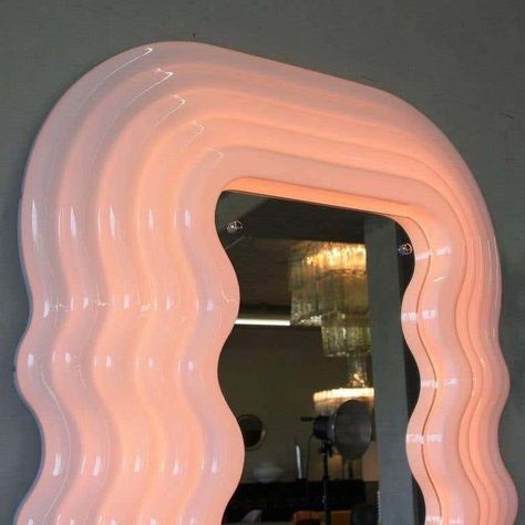 Rainbow Aesthetics, Ultrafragola Mirror, Wave Mirror, Simple Architecture, Modern Floor Mirrors, House Aesthetics, Plastic Mirror, Modern Mirrors, Homemade Home Decor