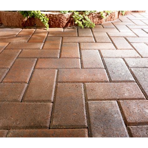 Shop Red Charcoal Holland Patio Stone (Common: 4-in x 8-in; Actual: 3.8-in x 7.7-in) at Lowes.com Paver Sand, Paver Steps, Patio Blocks, Patio Stone, Diy Patio Pavers, Paver Blocks, Patio Pavers Design, Concrete Patios, Patio Pavers