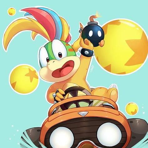 Lemmy Koopa / Not My Art Lemmy Koopa Fanart, Lemmy Koopa, Mario Fanart, Bowser Jr, King Koopa, Mario Stuff, Gameboy Color, Mario Kart 8, Spyro The Dragon