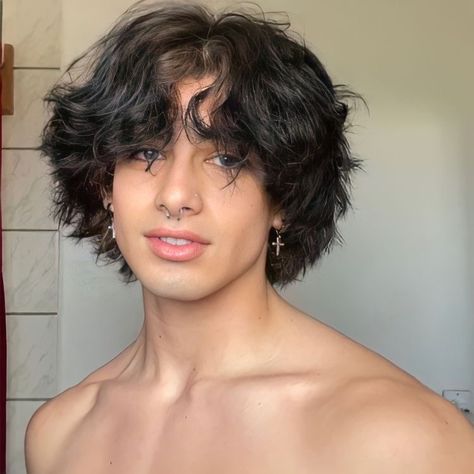 @kngjmr Male Haircuts Curly, Mens Hairstyles Thick Hair, Wavy Hair Men, Fluffy Hair, Mullet Hairstyle, Curly Hair Men, Hair Reference, New Haircuts, Long Hair Styles Men