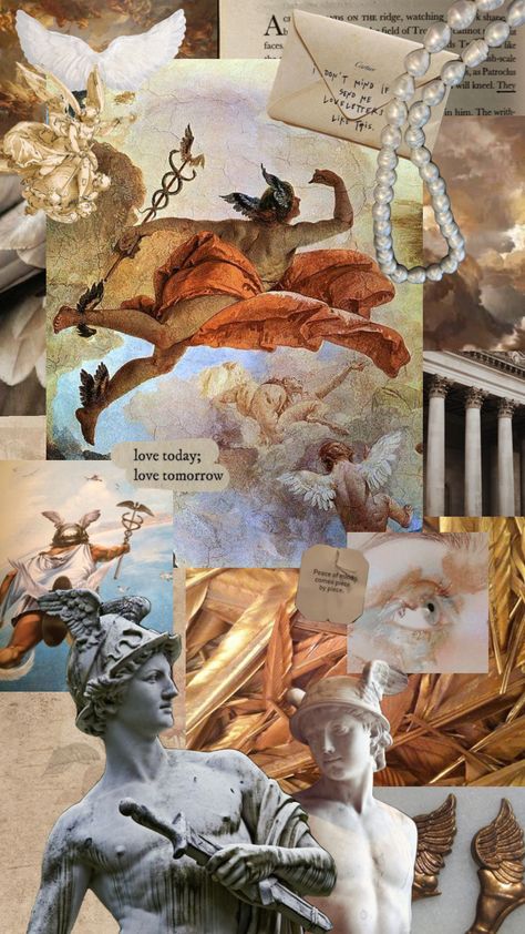 i resonate with Hermes #greekmythology #greekgod #greekstatues #mythology #mythologyaesthetic #aesthetic #moodboard #collage #hermes Hermes Wallpaper Aesthetic, Hermes God Aesthetics, Hermes God Wallpaper, Hermes God Mythology, Hermes Aesthetic Wallpaper, Hermes Aesthetic God, Hermes Aesthetic Greek, Hellenistic Aesthetic, Hermes Moodboard