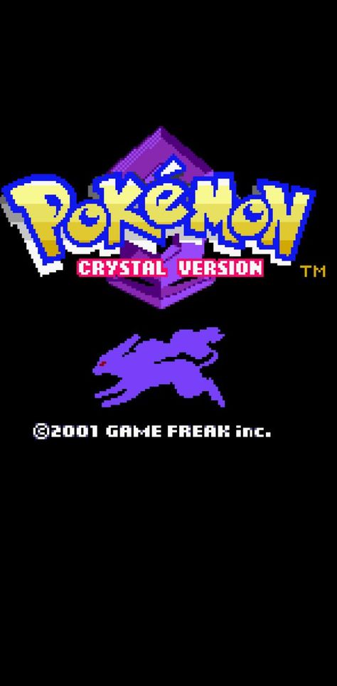 Suicune Pokemon, Pokemon Lock Screen, Gold Heart Wallpaper, Crystal Wallpaper, Pokemon Crystal, Gameboy Pokemon, Retro Games Wallpaper, Pokemon Heart Gold, Title Screen