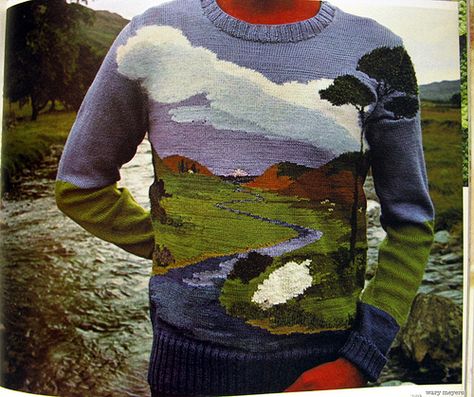 the Picture Sweater -from the 1978 British book The Needleworker's Constant Companion Prince Charming, Cool Sweaters, Fashion Kids, Mode Inspiration, Knitting Inspiration, Look Chic, Sweater Weather, Knitting Pattern, A Man