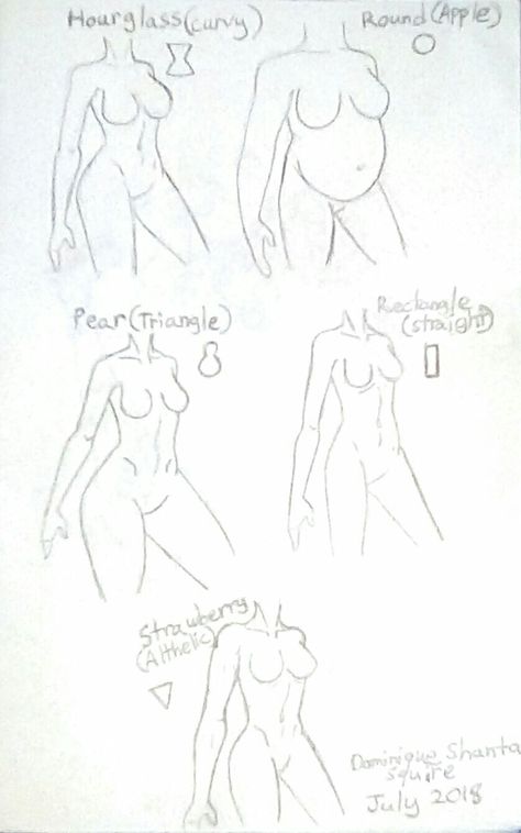 Every female body is beautiful (in my opinion, I love the hourglass and pear bodies). Pear Body Shape Drawing Reference, Hourglass Vs Pear Body Shape Reference, Pear Body Shape Drawing, Body Shapes Women, Drawing Refrences, Outfit Art, Hourglass Body Shape, Drawing Female Body, Body Template