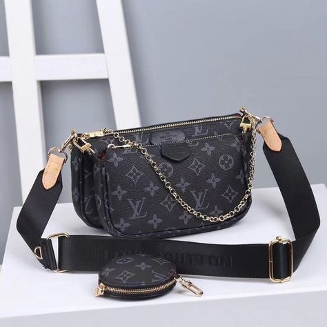 Sling Bags Women, Pochette Louis Vuitton, Louis Vuitton Multi Pochette, Black Tartan, Girly Bags, Satchel Tote Bag, Louis Vuitton Fashion, Fancy Bags, Leather Handbags Crossbody