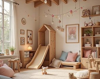 Kids Room Play Area, Farmhouse Kids Playroom, Children’s Playroom, Playroom In Living Room, Child Room Design, Cottage Playroom, Chic Playroom, Playroom Setup, Kids Playroom Design