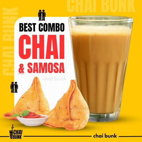 Chai & Samosa - a match made in heaven! What’s your go-to combo with a hot cup of chai? Share with us! #Chaibunk #ChaiLove #SamosaLove #chai #samosa Samosa Background Wallpapers, Chai Samosa Quotes, Samosa Pictures, Gluten Free Samosas, Chai Lover Memes, Samosa, Made In Heaven, Match Making