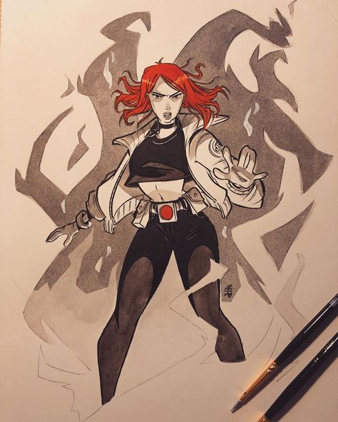 4,555 Likes, 18 Comments - Sweeney Boo (@sweeney_boo) on Instagram: “Liz 🔥   Slowly working my way through my commission list, thank you all for being so patient ❤️…” Liz Sherman, Sweeney Boo, Hotel Art, Old Art, Comic Artist, Art Reference Poses, Fantasy Character Design, Art Sketchbook, Cartoon Styles