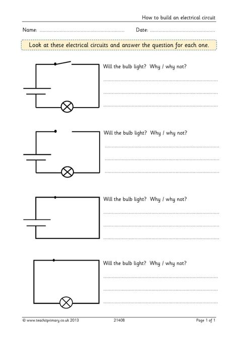 How to build an electrical circuit | KS2 science | Teachit Electricity Lessons, Circuit Drawing, Ks2 Science, Geometry Vocabulary, Science Electricity, Electrical Circuit, Electrical Circuit Diagram, Electric Circuit, Worksheets For Kindergarten