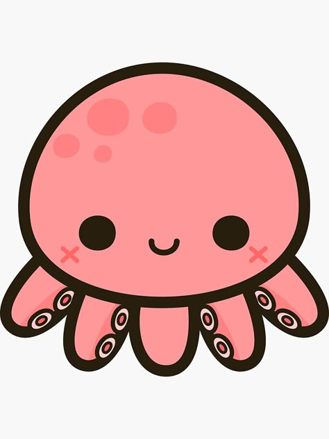 Pegatina «Lindo pulpo» de peppermintpopuk | Redbubble Octopus Drawing, Cute Octopus, Octopus, For Sale