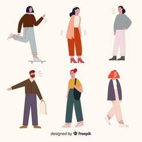 Flat Design Illustration, Cartoon People, Cartoon Sketches, 자수 디자인, People Illustration, Character Design Animation, Design Website, Flat Illustration, Illustration Character Design