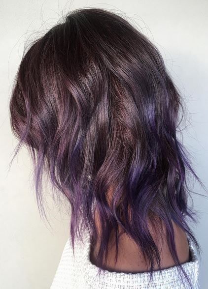 Plum Hair Color Ideas, Violet Balayage, Angelic Hair, January Hair Color Ideas, Plum Hair Color, Indian Hair Color, Black Hair Ombre, Hair Color Plum, Hair Color Asian