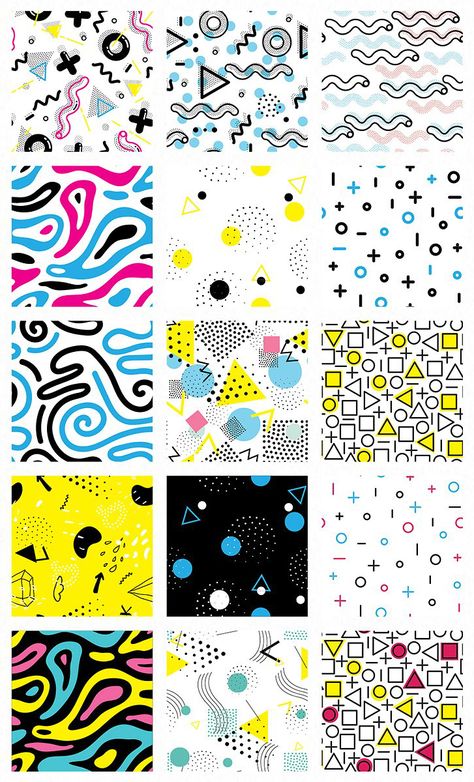 80s Memphis Design, Memphis Pattern 80s Style, Memphis Style Design Graphics, 80s Design Pattern, Memphis Design Illustration, Memphis Design Graphic, Memphis Design Fashion, Memphis Typography, Memphis Graphic Design