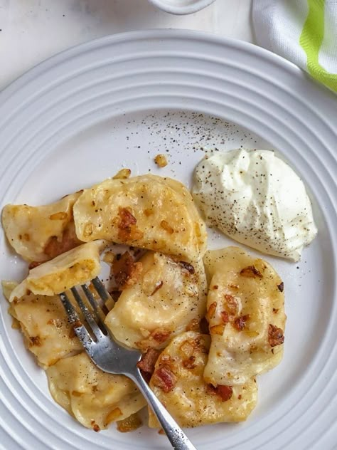 Perogie Dough Recipe, Pierogies Homemade, Pierogi Dough, Pierogi Recipes, Perogies Recipe, Pierogi Recipe, Polish Foods, European Dishes, Ukrainian Food