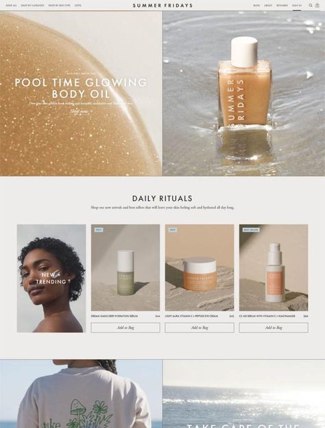 Website Designs Ideas, Bio Website Design, Shopify Design Inspiration, Skin Care Website Design Inspiration, Cool Websites Design, Website Shop Design, Website Design Shop, Shopping Website Design, Skincare Website Design